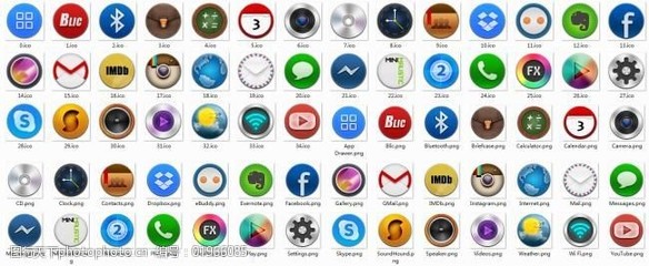 圓形彩色手機軟件圖標